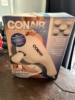 Conair HM11M Touch N Tone Massager White 2008 6 Heads Vibrating Elemental