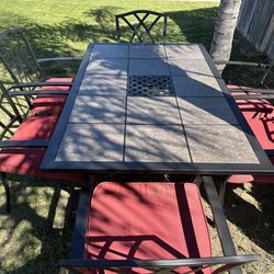 Patio table set all metal
