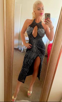 Black Crystal midi dress