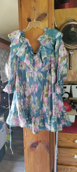Floral Ruffle Mini Dress Long Sleeve