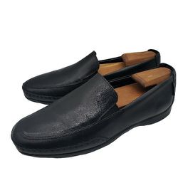 MEPHISTO Mens 'Edlef' Black Leather Loafers Slip On Comfort Shoes Sz US 9 M $320