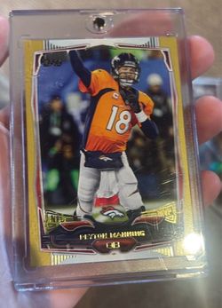 Peyton Manning Topps Football Card Gold Border