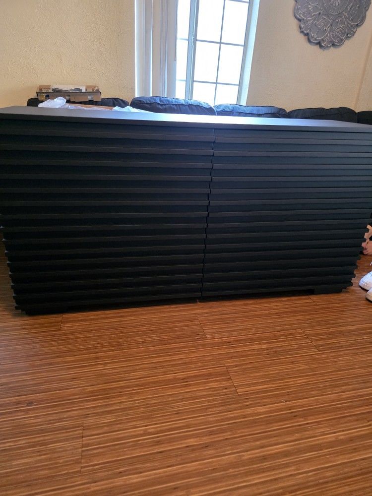 Solid Wood Dresser Matte Black