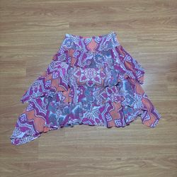 Vintage 90’s Sharagano Layered Ruffle Floral Paisley Skirt Size S