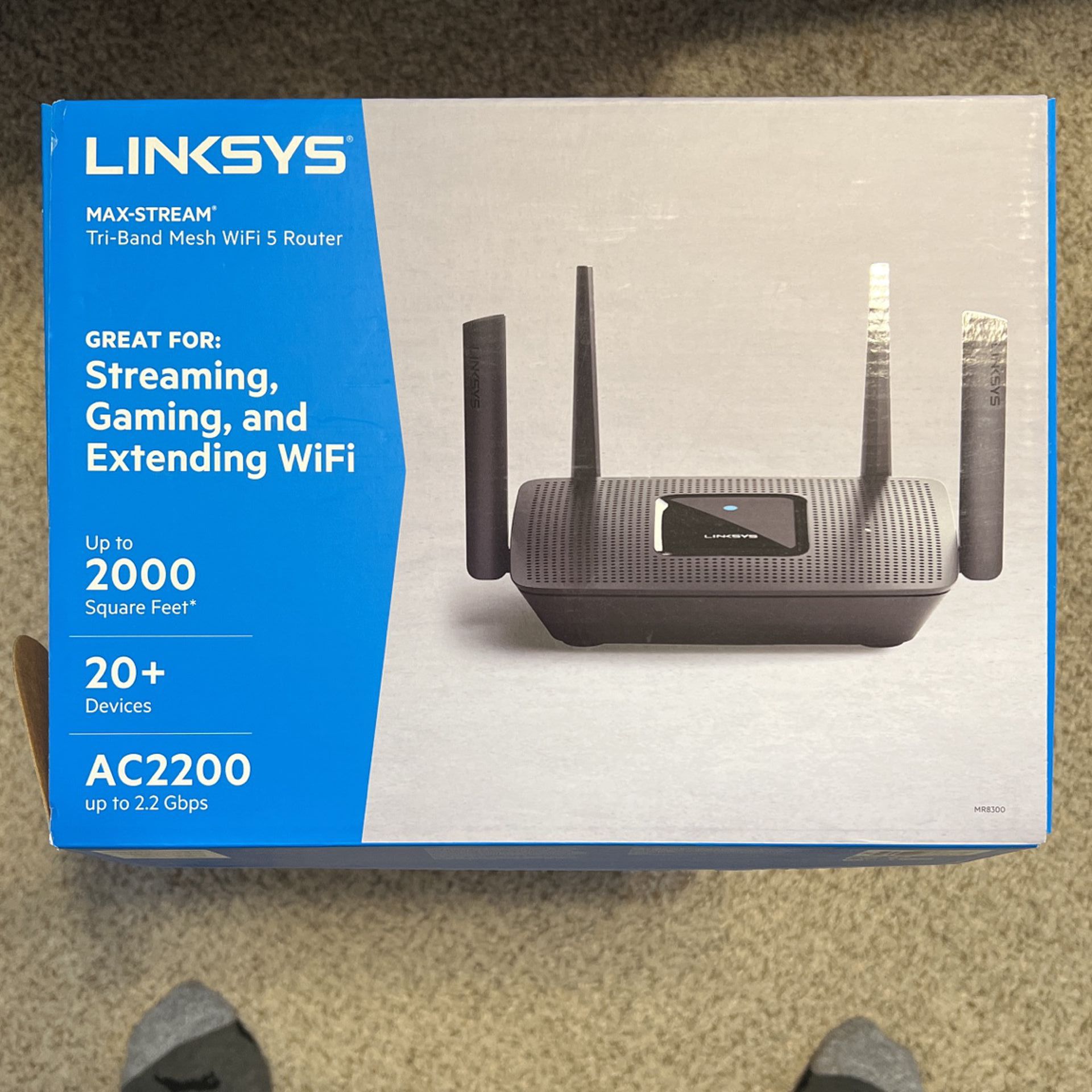 Linksys Max-Stream Tri-Band Mesh WiFi 5 Router