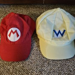 Youth Size Mario Hat And Wario Hat