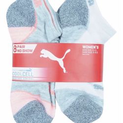 Puma Womens No Show Low Cut Socks 8-Pack White