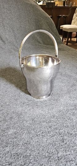 VINTAGE  INDIA  SILVER-TONE SMALL ICE BUCKET