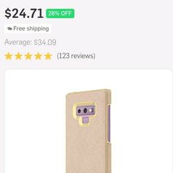 kate spade new york Wrap Case for Samsung Galaxy Note9 - Saffiano Rose Gold / Gold Logo Plate

