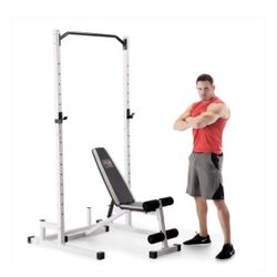 New Bench and Squat Rack,, Cage Pull Ups Core Bench Squat Rack all in one  Weight, workout, gym equipment, barbell, fitness bench plates kettlebell du