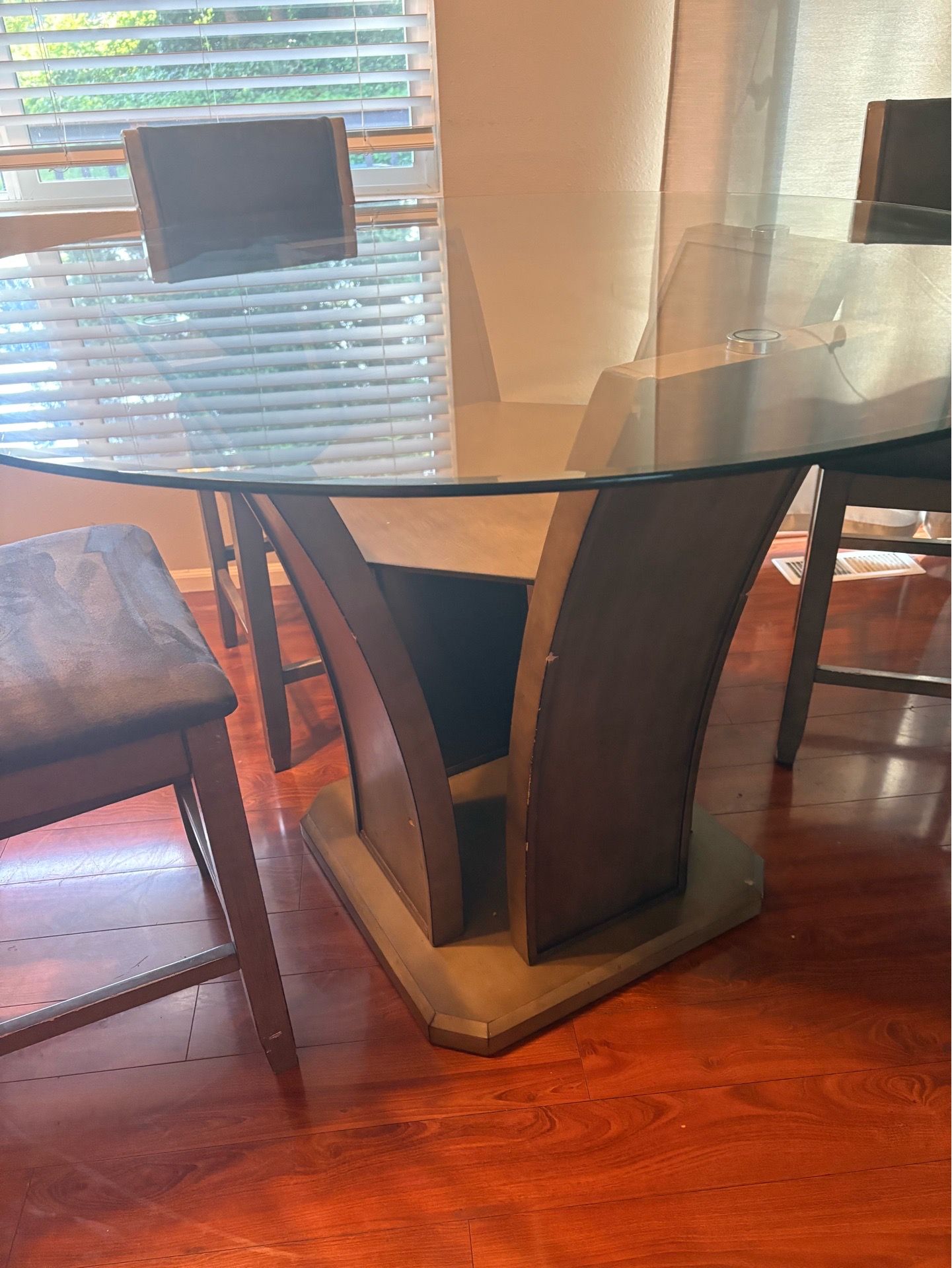 5 piece glass dining room set