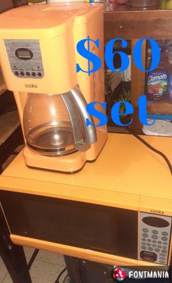 Microwave and coffee maker set