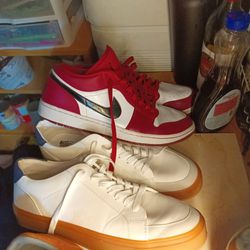 Size 13 Retro Jordan Low Tops And Two Other Brand New Golf Type Flats