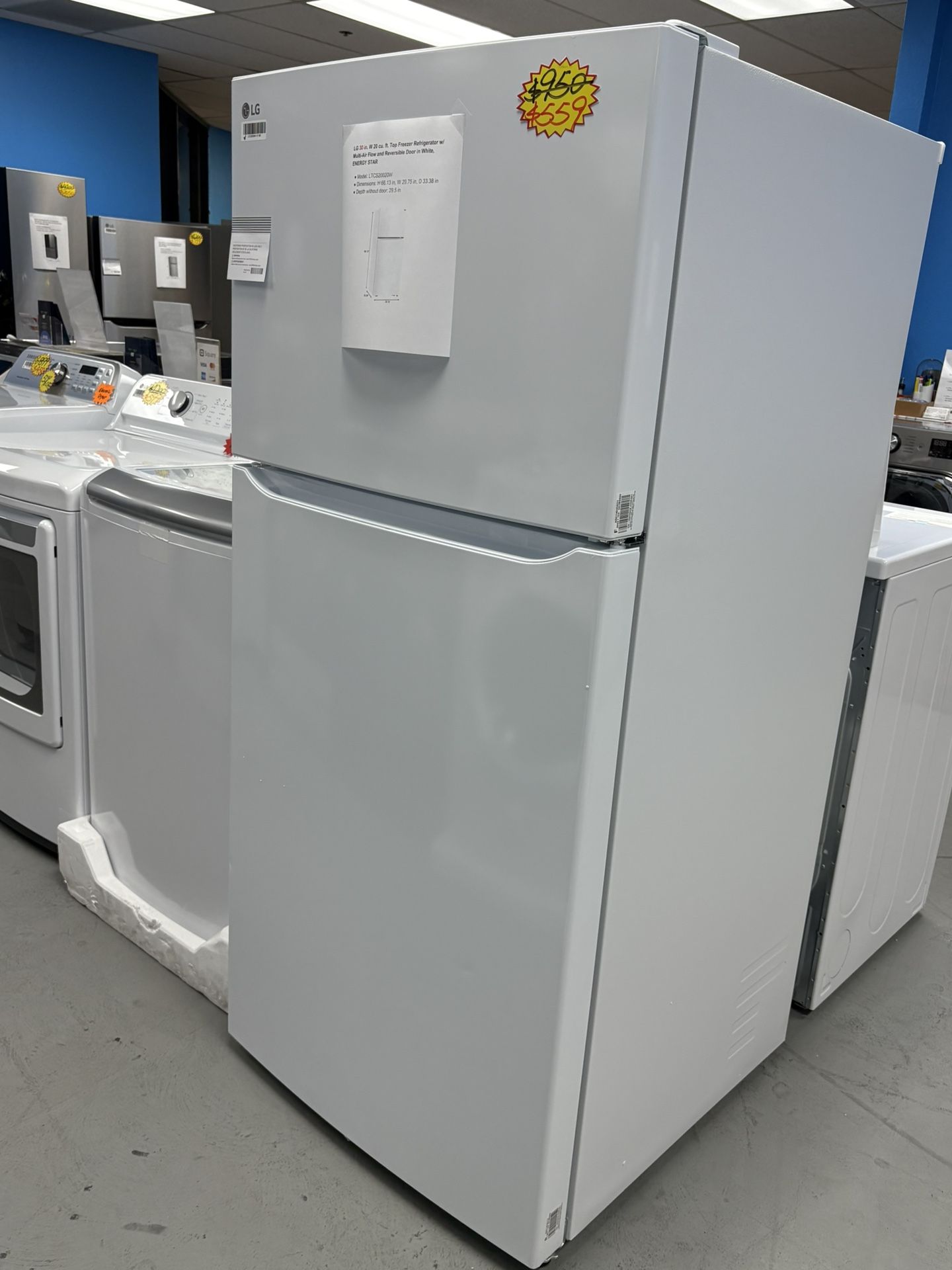 30 in. W 20 cu. ft. Top Freezer Refrigerator