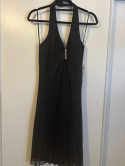 Bronze and black halter dress