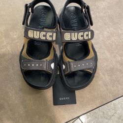 Gucci Leather & Mesh Sandals