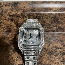 iced out cz watch