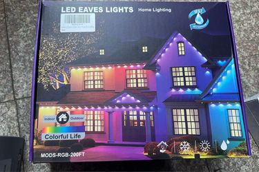 Brand new Permanent Outdoor Lights for House, 200ft RGB+IC Smart Outdoor Decor, 50 Scene Modes, App/Remote Control, IP68 Waterproof, RGB Eaves Light f