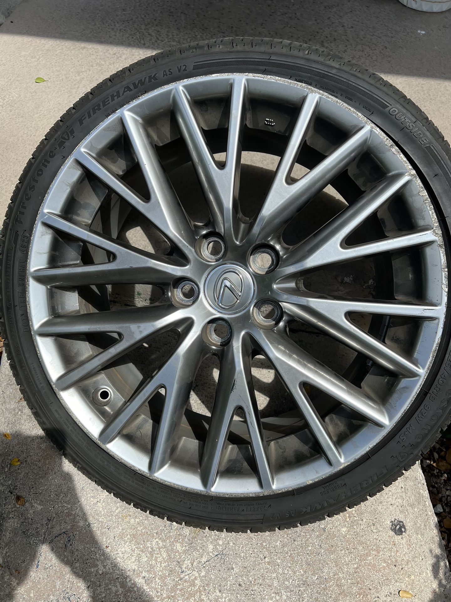 Lexus iS250 Rims And Tires Firestone (bolt pattern 5x114.3)