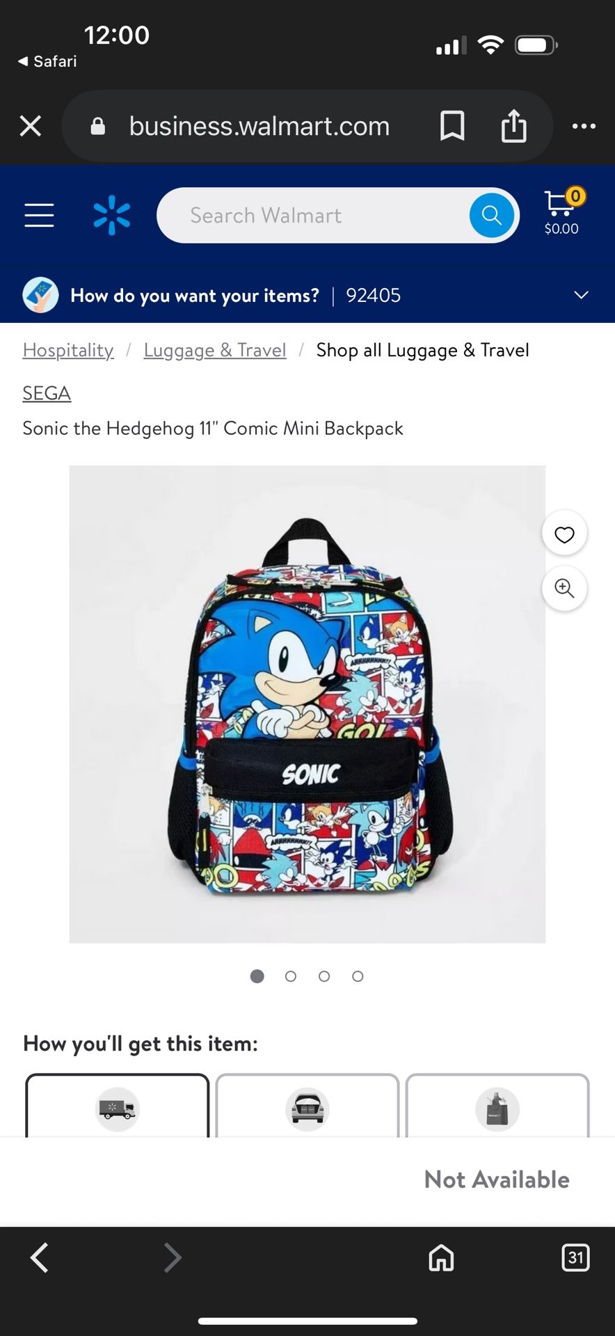 Sonic the Hedgehog 11" Comic Mini Backpack