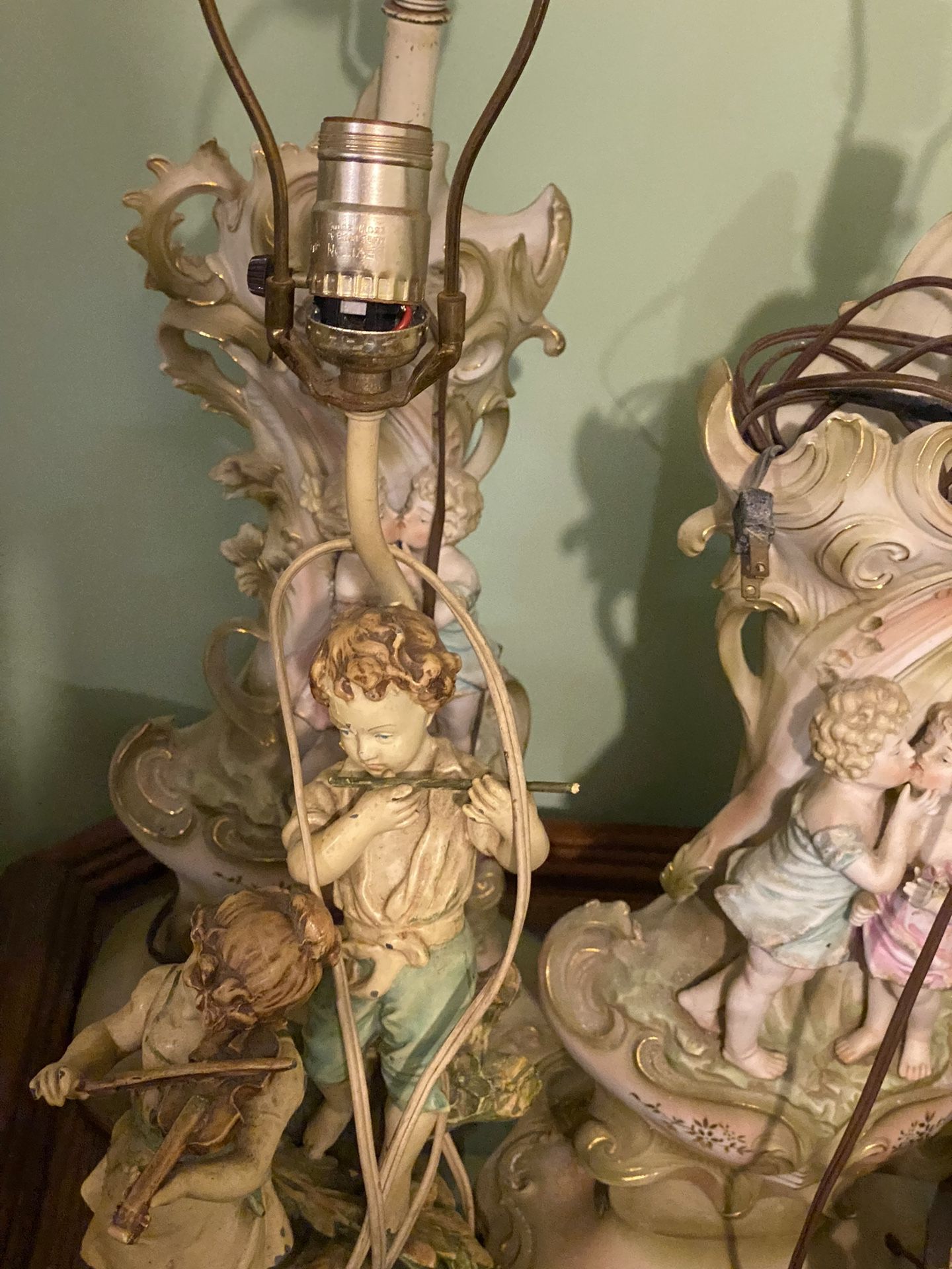 Vintage figurine lamps