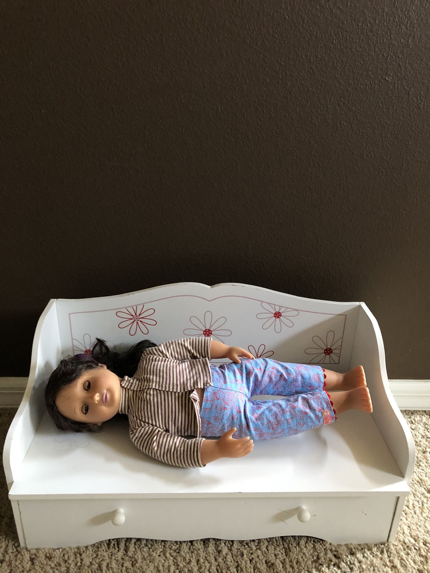 18 Inch Doll Day Bed With Trundle Storage