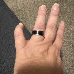 Silver and black ring