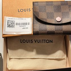 Authentic LV Small Checker With Pink Wallet 