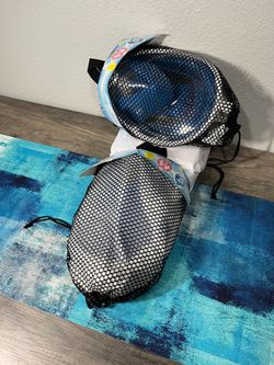 Full Face Free Breath Anti-Fog Snorkeling Dive Mask M2068G L/XL Blue — Lot of 2