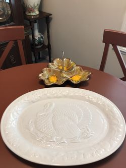 Big turkey platter & candy dish