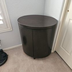 Oval Wood Storage Cabinet / Corner Table