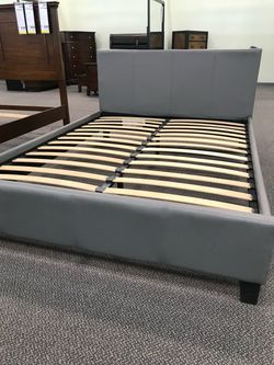 Calking size grey platform bed w orthopedic mattress include