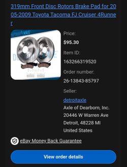 Toyota Brakes And Rotors Fj Cruiser 4 Runner