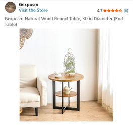 Round Wood Side Table