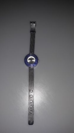 New Charter Club silver and blue crystal watch