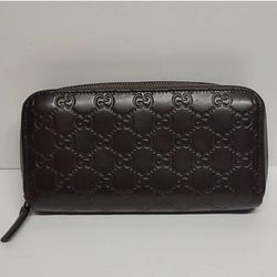Gucci Guccissima Chocolate Brown Large Wallet 