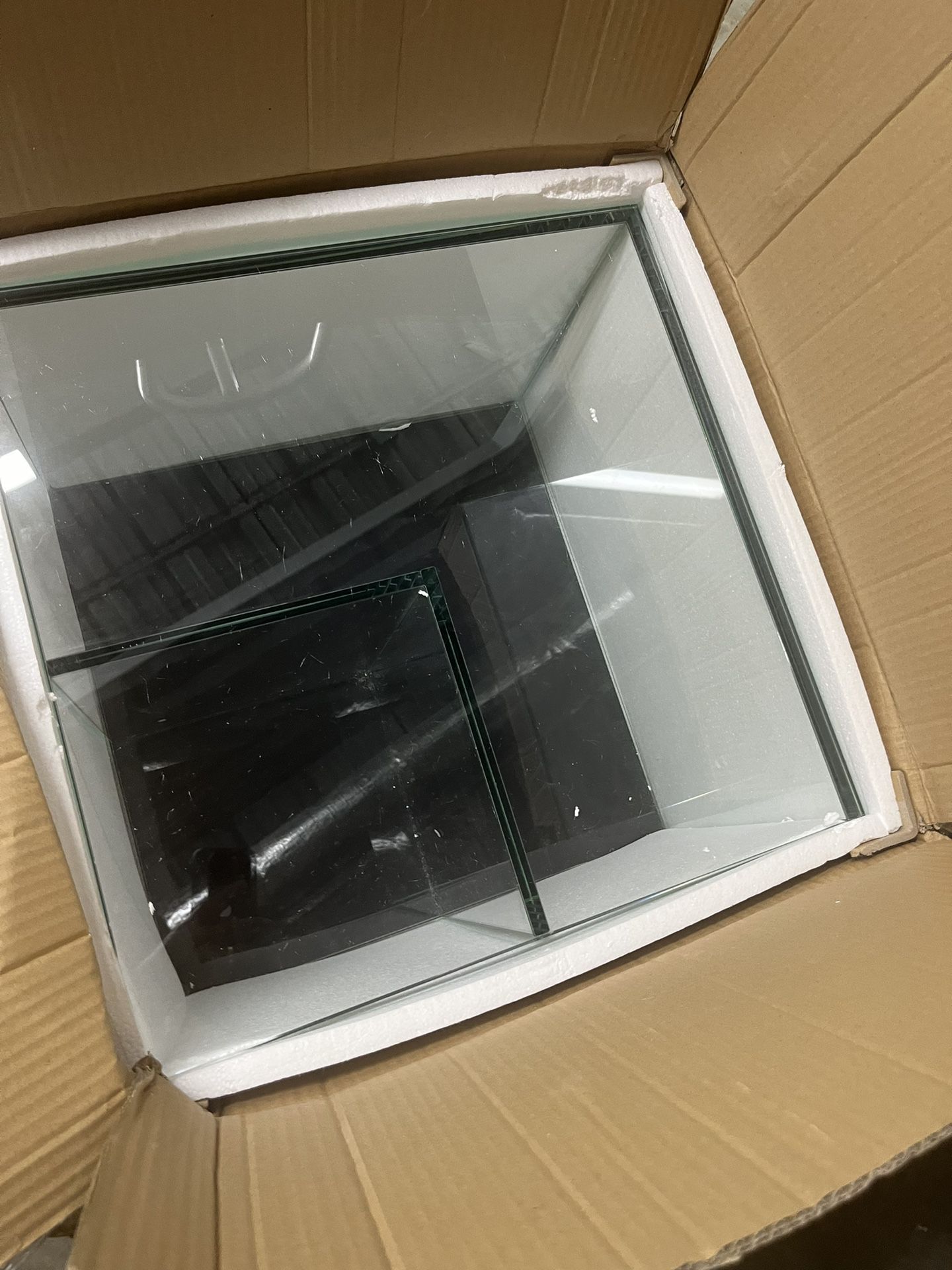18” Glass Cube End Table NEW