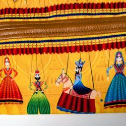 Handcrafted The Bombay Store Colorful Cloth Pouch Tissue Holder Leather Closure