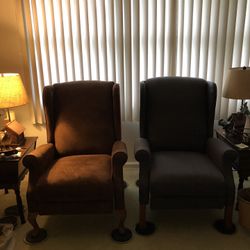 Custom Wing Back Recliners 