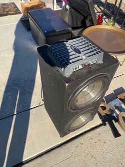 Dual Subwoofer Box with Car Amplifier