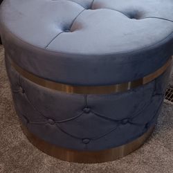 Gray&Gold Ottoman 