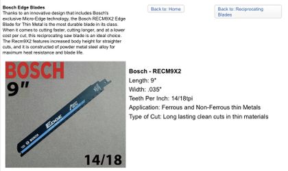 9 inch Bosch EDGE blades