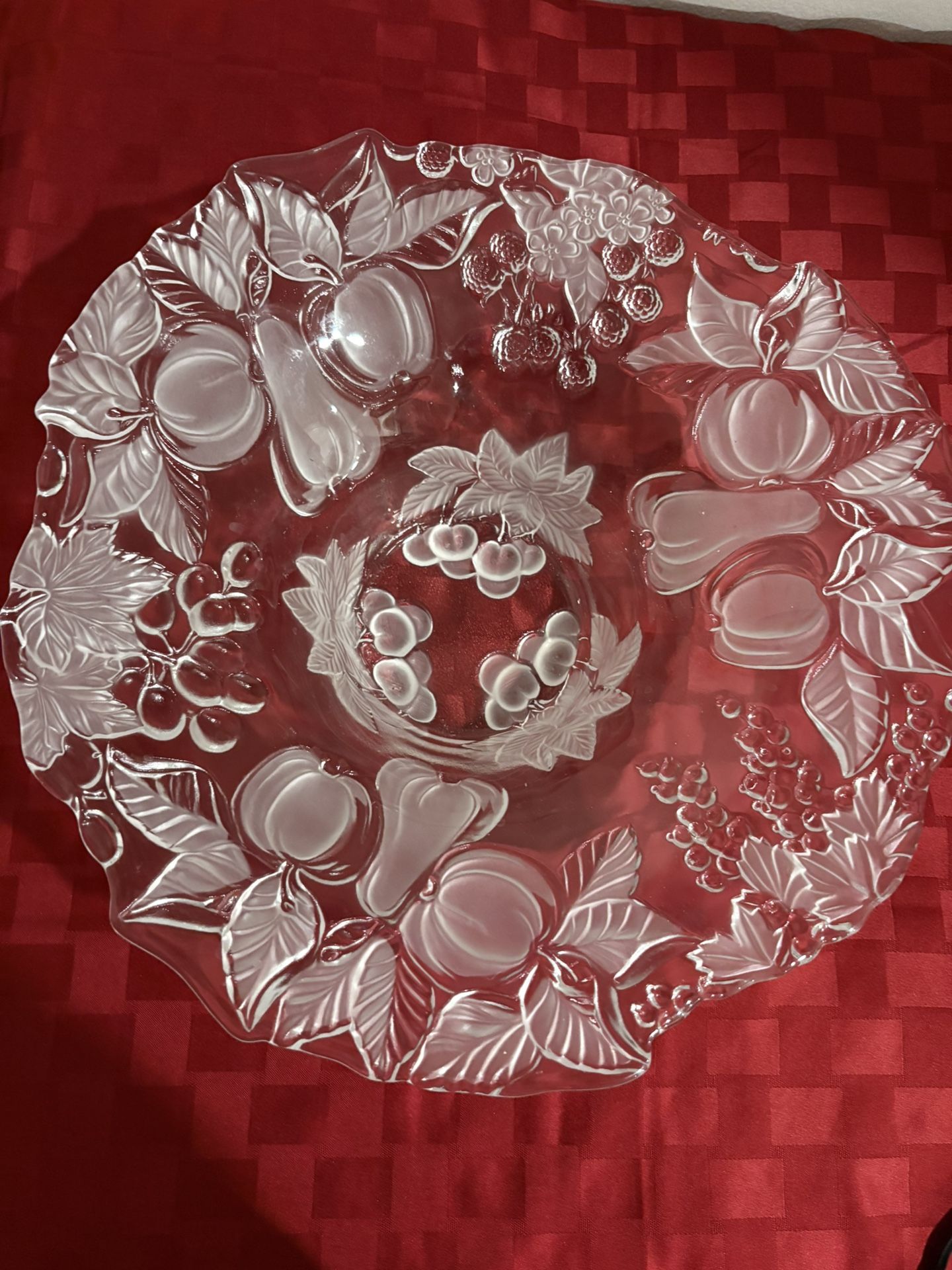 Mikasa Walther Crystal West Germany embossed art satin fruit marked vintage 