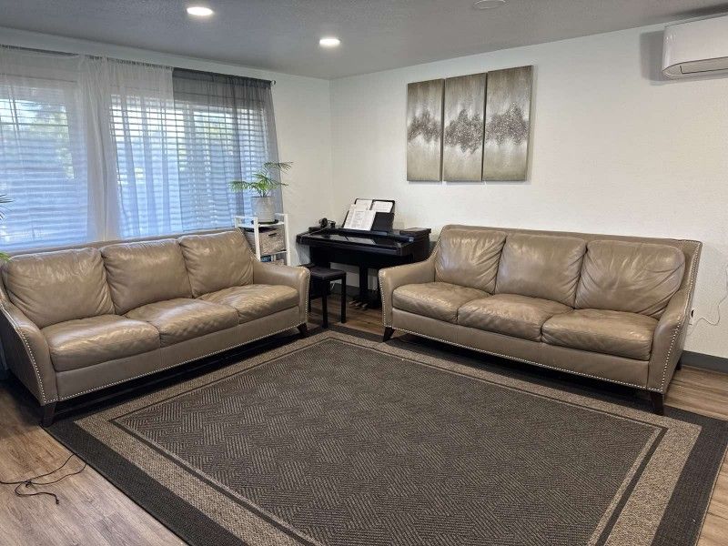 Sofa - with genuine leather