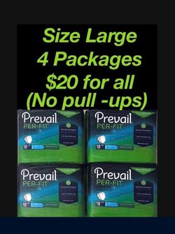 Size Large 4 Packages $20 for all (No pull -ups)