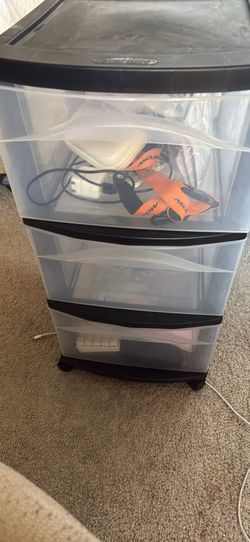 3 Drawer Plastic Storage Cart on Wheels
