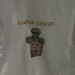 Oscar The Grouch T Shirt I Love Trash Size Large,medium Or Small 