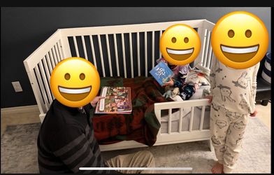 White Toddler Bed (wood) With Side Rail (and Option For Mattress Too!)