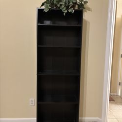 Dark Wood Tall Shelf