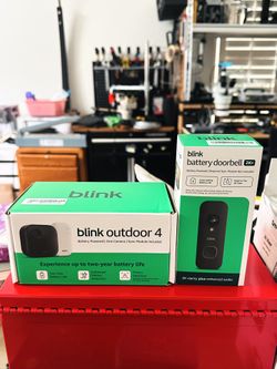 Blink Outdoor 4 + Blink Wireless 2K Video Doorbell Bundle - Brand New Security Camera
